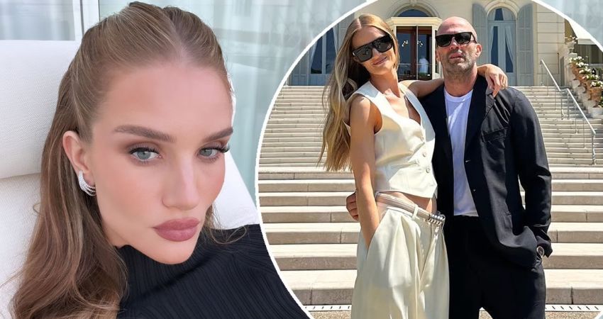 Rosie Huntington-Whiteley cuts a glamorous figure as she gives a ...