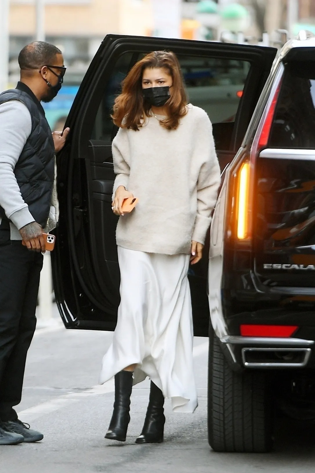 Zendaya Swaps Sequins For A Cosy Knit And Boots - W1